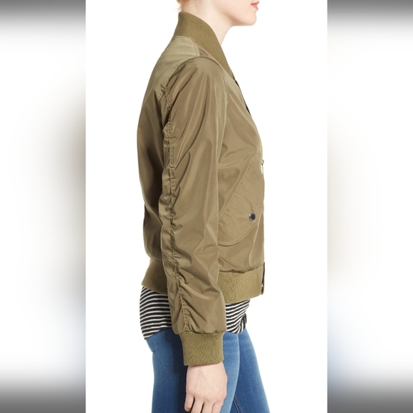 French Connection Bomber Jacket Olive Green XS - Picture 7 of 10
